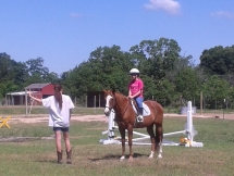 Our lessons are one-on-one.  Maggie getting instructions about the course from her trainer.