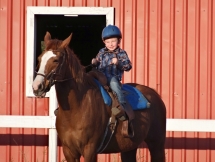 Landen, 5 year old rider on Splash
